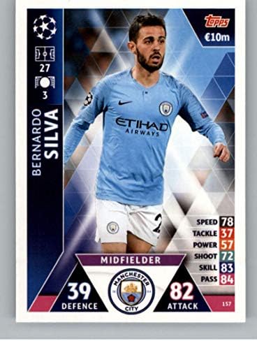2018-19 Topps az UEFA Bajnokok Ligája Match Attax 157 Bernardo Silva, a Manchester City FC Foci Trading Card