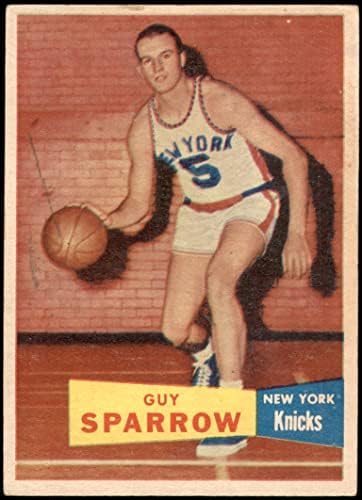 1957 Topps 38 Fickó Veréb New York Knicks (Kosárlabda Kártya) VG Knicks University of Detroit Kegyelem