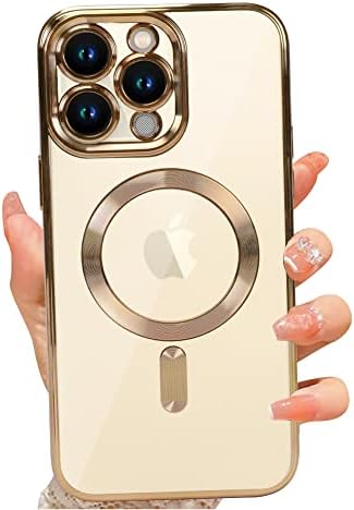 WPCase Mágneses Egyértelmű Célja az iPhone 11 Pro Max Arany a [Kamera Lencséjét Védő & Kompatibilis MagSafe] Galván Átlátszó