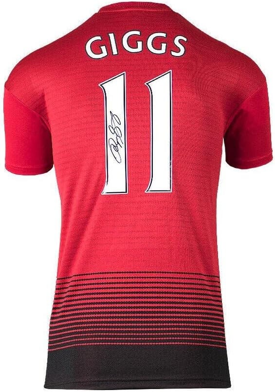 Ryan Giggs Aláírt A Manchester United Póló 2018/19 - 11-Es Számú Aláírást - Dedikált Foci Mezek