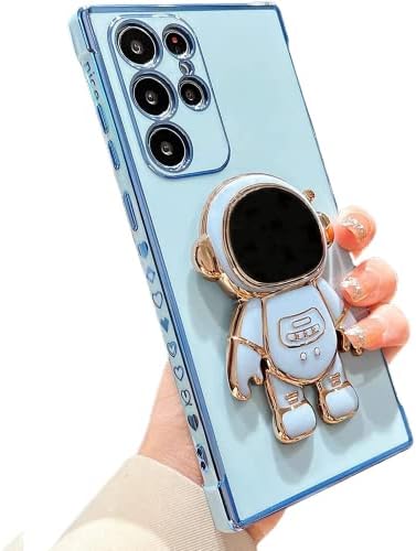 ELEPIK Samsung Galaxy S23 Ultra Esetében Állni a Nők, Csinos Luxus Űrhajós Design, Teljes Kamera Védelem, Puha TPU, Ütésálló