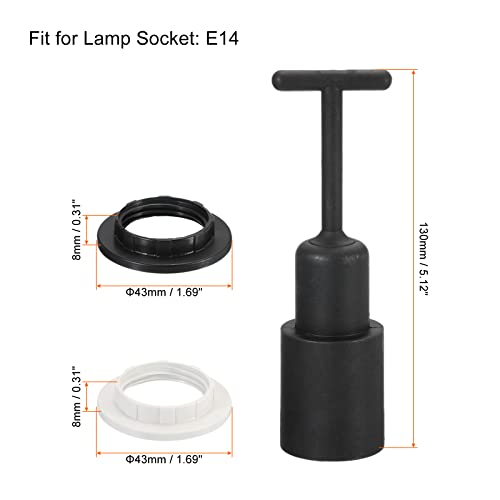 MECCANIXITY Lámpa E14 Foglalat Gyűrű Fém Lámpa Árnyékában Jogosultja Gyűrű Csere-Eltávolító Eszköz Fekete Fehér 1 Set/9pcs