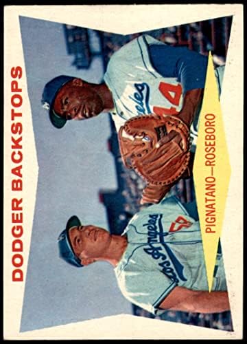 1960 Topps 292 Dodger Támogassunk Joe Pignatano/John Roseboro Los Angeles Dodgers (Baseball Kártya) EX/MT Dodgers
