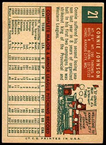 1959 Topps 21 Connie Johnson Baltimore Orioles (Baseball Kártya) VG/EX Orioles