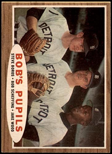 1962 Topps 72 Bob Tanulók Steve Boros/Bob Scheffing/Jake Fa Detroit Tigers (Baseball Kártya) EX/MT+ Tigris