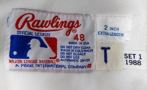 1988-ban a Kaliforniai Angyalok Vance Lovelace 45 Játék Használt Fehér Jersey DP14398 - Játék Használt MLB Mezek