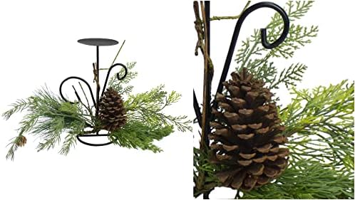 10 Zöld Mesterséges Gallyakból Pine Cone Karácsonyi gyertyatartó - cc