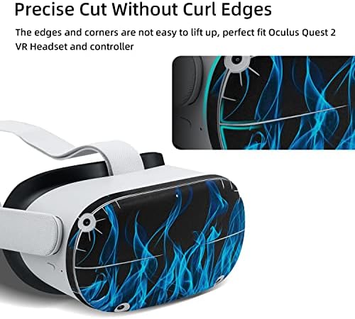 Wigearss Matricák Bőr Oculus Quest 2 VR Headset, valamint Vezérlő, Matrica Bőr Matricák Oculus Quest 2 - Kék Láng