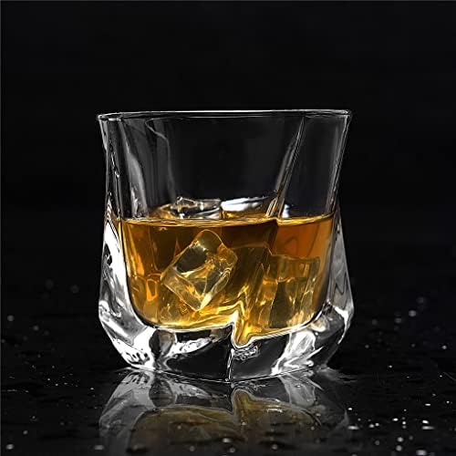SDGH Whiskey Szemüveg Szett 4 Csavart Üveg pohár Csésze 7 Oz / 210 Ml Whisky Bourbon Whisky, Ajándék Doboz