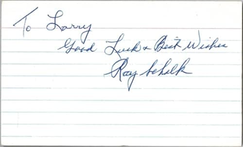 Ray Schalk aláírt dedikált index kártya SZÖVETSÉG COA 20147 - MLB Vágott Aláírás