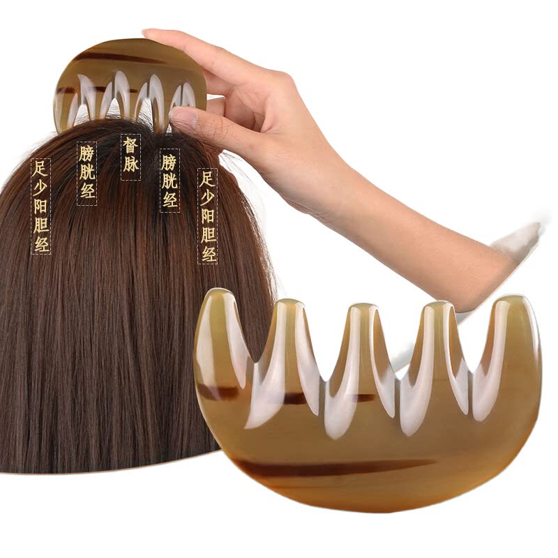 Horn comb természetes valódi hivatalos kaparás testület meridián masszázs comb fejét terápia lelet fej férfiak, mind a nők