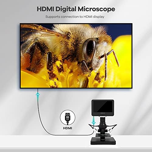 2000X UHD 2160P HDMI Digitális Mikroszkóp AD246S, 3 Lencse, 7 Inch LCD Biológiai Megfigyelni, illetve PCB Repiaring SMD/SMT