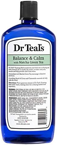 Dr. Teal az Epsom Só Antioxidáns Gazdag Matcha Zöld Tea Habzó Fürdő - Egyensúly, Nyugalom - Pack 3, 34 Oz ea - Hidratálja