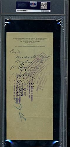 Fred Merkle PSA DNS-Coa Aláírt 1920 Chicago Cubs fizetésnél 3 Autogram - MLB Vágott Aláírás