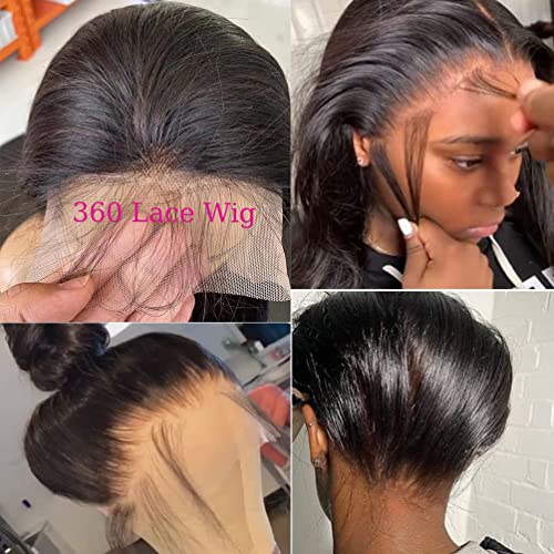 ADK - 360 Csipkével, Paróka Emberi hajból 150% Sűrűség Előre Rántott 360 Test Hullám Csipke Frontális Paróka, Fekete Nők