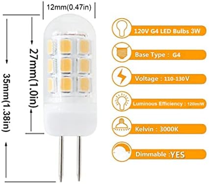 G4 LED Izzók 120V G4 Bi-Pin-Bázis Izzók 120V G4 3.5 W Meleg Fehér 3000k 120lm/w Egyenértékű 35W G4 Halogén Alatt-Szekrény