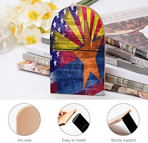 USA Arizona Állami Zászló Nyomtatott Fa a Könyv végül Nem csúszós Dekoráció Bookend Small Office Home 1 Pár