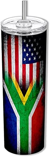 ExpressItBest 20oz Sovány Dobon a Zászló, Dél-Afrika (Afrikai) - Rusztikus & USA-ban