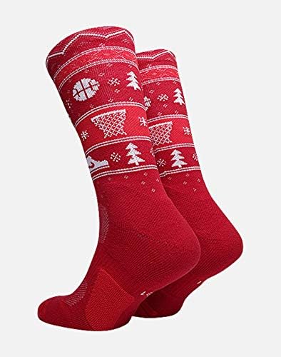 Nike Elit Kosárlabda Karácsonyi Zokni Nagy (Illik a Férfiak Mérete 8-12) Piros, Fehér SX7866-687