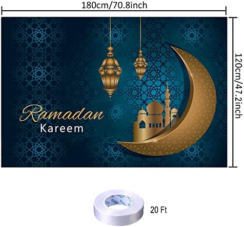 Ramadán Mubarak Hátteret Ramadan Kareem Banner Eid Mubarak Fotózás Hátteret Otthon Dekoráció Ramadan Party Kellékek 70.8