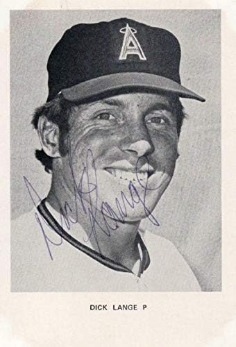 Dick Lange Kaliforniai Angyalok Aláírt 4x6 Képeslap W/Coa - MLB Vágott Aláírás