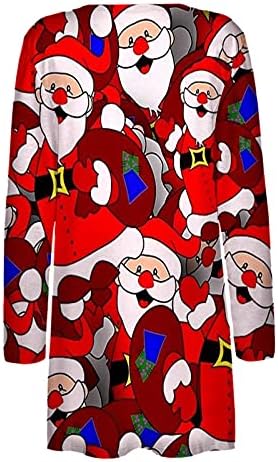 Női Karácsonyi Nyomtatás V-nyakú Hosszú Ujjú Kardigán Kabát Zsebébe Felsőruházat 3x Kabátok Női plus Size Kapucnis