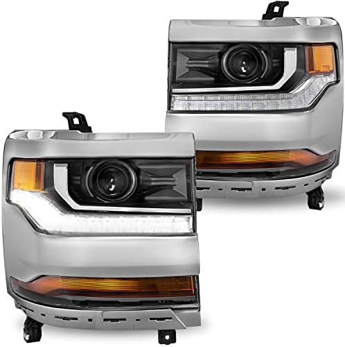 SOCKIR [HID/Xenon Projektor Fényszóró Szerelvény w/DRL LED Csere -2018 Chevy Silverado 1500/2019 Chevy Silverado 1500