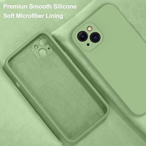 Poisyi iPhone 14 Plus Telefon Esetében,Premium Folyékony Szilikon, Ütésálló Védő tok iPhone 14 Plusz 6.7 inch(Zöld Tea)