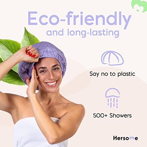 2 Premium zuhanysapka a Nők - 500+ Zuhanyzó, Vízálló, Dupla Oldalas, A Hosszú Haj & Nagy Fürtök (Anti-Sima, fénylő)