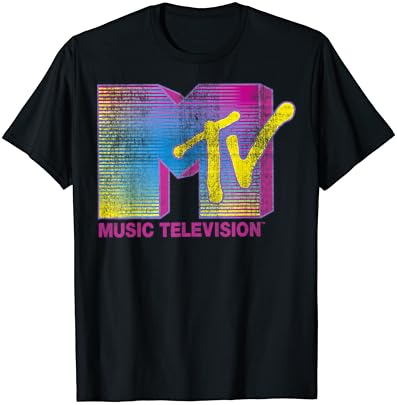 MTV Szomorú Fluoreszkáló Gradiens Logo Póló