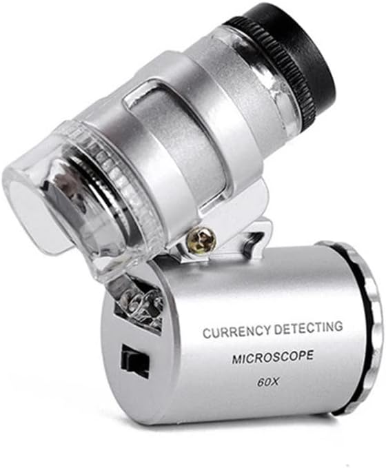 ZHUHW 60X Mini Zsebében Nagy Erő Mikroszkóp Szakmai Ékszerek Elismerését Mikroszkóp Hordozható LED-es UV-Nagyító