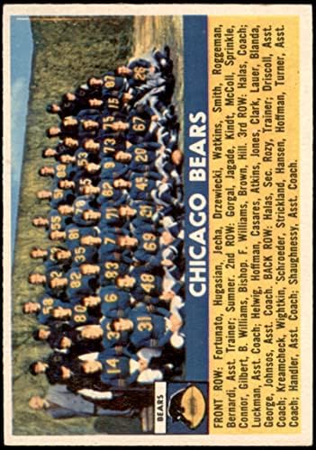 1956 Topps 119 Medvék Csapat a Chicago Bears (Foci Kártya) EX Medvék