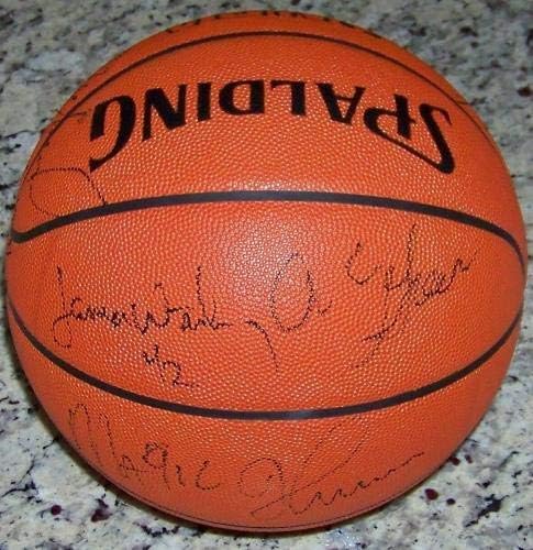 1989-90 Los Angeles Lakers Kosárlabda Csapat Aláírt Magic Johnson, James Méltó SZÖVETSÉG - Dedikált Kosárlabda