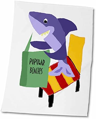 3dRose Vicces Cápa Olvas Könyvet Népszerű Strandok - Törölköző (twl-204421-3)