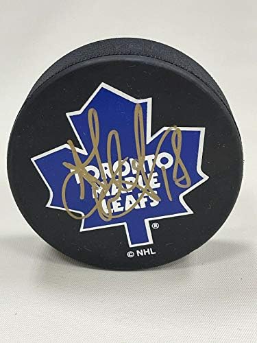Alyn McCauley Aláírt Toronto Maple Leafs Vintage Puck - w/COA - Dedikált NHL Korong