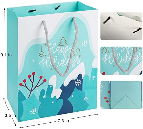Lulu Haza Karácsonyi Csomagolás Zsák, doboz 24 Válogatott Kék-Fehér Művészeti Papír Ajándék táska Szett Kezeli, Karácsonyi