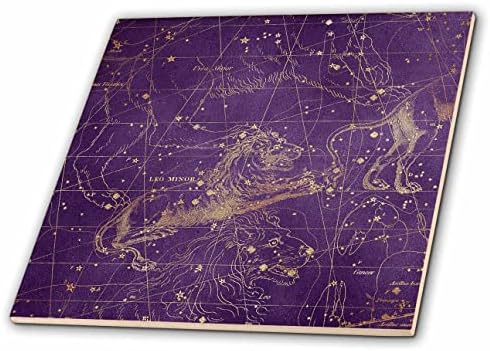 3dRose Vintage Csillag Térkép. Csillagkép Leo Minor vagy Kis Oroszlán - Csempe (ct_353933_1)