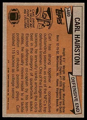 1981 Topps 480 Carl Hairston Philadelphia Eagles (Foci Kártya) EX Sasok Marylandi