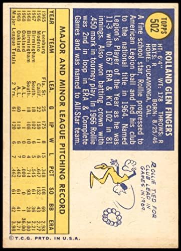 1970 Topps 502 Rollie Ujjak Oakland Athletics (Baseball Kártya) Dean Kártyák 5 - EX Atlétika