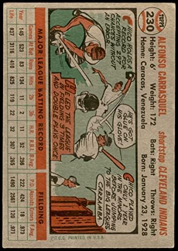 1956 Topps 230 Chico Carrasquel Cleveland indians (Baseball Kártya) VG Indiánok