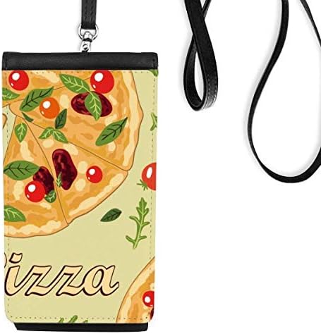 Pizza Olaszország Paradicsomos Ételek Phone Wallet Pénztárca Lóg Mobil Tok Fekete Zseb