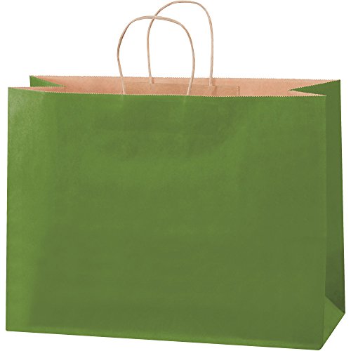 Top Pack szállítási Színezett Bevásárló Táska, 16 x 6 x 12, Zöld Tea (Csomag 250)