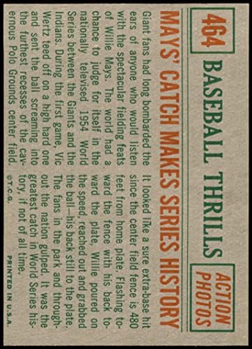1959 Topps 464 Fogás Teszi a Sorozat Történetében Willie Mays San Francisco Giants (Baseball Kártya) NM Óriások