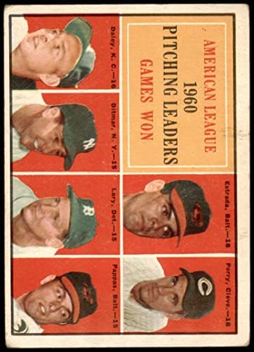1961 Topps 48 AL Dobó Vezetők Bud Daley / Art Ditmar / Chuck Estrada / Frank Lary / Milt Pappas / Jim Perry Baltimore /