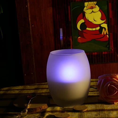 1 Csomag Flameless LED Akkumulátoros teamécses Matt Üveg gyertyatartó Távoli & Időzítő Halloween Karácsony Otthon Dekoráció