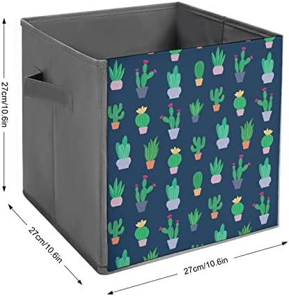 Nudquio Különböző Kaktusz pozsgás növények Cserépben Összecsukható Tárolók Összecsukható Doboz Szövet Kocka Egyszerű a Szervező