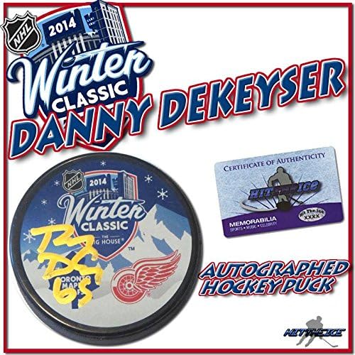 DANNY DEKEYSER Aláírt 2014-es TÉLI KLASSZIKUS KORONG RED WINGS - w/COA 3 - Dedikált NHL Korong