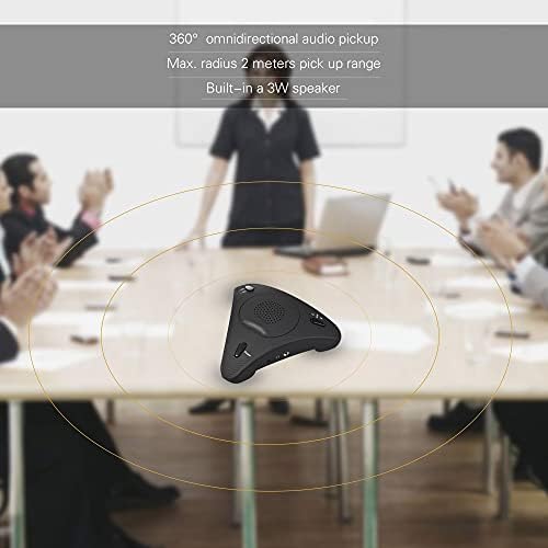 SDFGH USB Asztali Számítógép Konferencia Többirányú Kondenzátor Mikrofon Mic Hangszóró Kihangosító 360° hangfelvevő Plug&Play