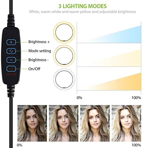 Világos Kereteket Gyűrű Tri-Color Light Kompatibilis A Szilva Egér 10 Hüvelykes Távoli Live Stream/Smink/YouTube/TikTok/Video/Forgatás