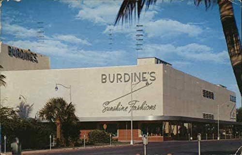 Burdine Miami Beach, Florida, FL Eredeti, Régi Képeslap, 1959